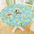 Smiry Round Picnic Tablecloth, Waterproof Elastic Fitted Table Covers for 45″ – 56″ Tables, Wipeable Flannel Backed Vinyl Tablecloths for Camping, Indoor, Outdoor, Blue & Yellow