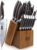 HOSHANHO 16-Piece Knife Set, Japanese High Carbon Stainless Steel Kitchen Knife Set, Ultra Sharp Chef Knife Block Set with Sharpener