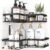 Sakugi Corner Shower Caddy – 2 Pack, Adhesive Shower Organizers, Rustproof Stainless Steel Shower Shelves with 8 Hooks, No Drilling Bathroom Organizers and Storage Racks, Space-Saving, Black, Medium