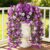 Artificial Fake Flowers Plants for Outdoor Spring Summer Decoration,2 PCS Faux Silk Morning Glory with Eucalyptus Leaves,UV Resistant Realistic Outdoor Flowers for Balcony Porch Patio Yard Garden