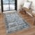 KUTA Vintage Floral 3×5 Entryway Rug, Area Rugs for Living Room Blue Grey Beige Washable Kitchen Carpet Non-Slip, Ultra Thin Soft Printed Distressed Oriental Entry Low-Pile Throw for Dining Room Dorm