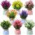 Cindeer 8 Pcs Large Artificial Potted Flowers Fake Potted Plants Plastic Faux Flowers for Home Decor Indoor Artificial Plants in Pots for Wedding Home Desk Tabletop Outdoor Office Kitchen (Romantic)