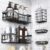 EUDELE Adhesive Shower Caddy, 5 Pack Rustproof Stainless Steel Bath Organizers With Large Capacity, No Drilling Shelves for Bathroom Storage & Home Decor