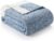 Snuggle Sac Blue Throw Blankets for Couch, Reversible Super Soft Warm Blankets Cozy Knit Blanket Fuzzy Plush Throws for Sofa, Bed, Gift, Heather Blue, 50 x 60 inches