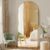 DUMOS 64″x21″ Arched Full Length Floor Mirror, Full Body Mirror with Stand, Shatterproof Tempered Glass, Modern Aluminum Alloy Frame, Free Standing or Leaning for Home Decor, Gold