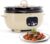 MegaChef 3.7 Quart Oval Electric Digital Slow Cooker with Black Stoneware Crock, Adjustable Timer & Temperature Control, Delay, High, Low & Warm Settings – Versatile Cooking Appliance (Cream)
