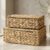 Decorative Storage Boxes with Lids – Set of 2 Beautiful Wicker Organizer Bins for Your Shelves & Home Decor – Safely Store Your Photos, Documents, and Memory Box Keepsakes in a Stylish Rattan Design