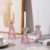 Lysenn Glass Candle Stick Holder Set of 3 – Premium Taper Candle Holders for Romantic Ambiance – Candle Sticks Holder Decor for Special Occasions – Pink