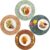 ADRIMER Placemats, Heat Resistant Round Placemats Set of 4 Washable, Waterproof Table Mats, Wipeable Faux Leather Place Mats for Kitchen, Dining Room, Turmeric Brown+Light Brown+Green+Blue