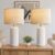 Seealle 23″ Modern Ceramic Table Lamps Set of 2 – Table Lamps for Living Room, Farmhouse Bedside Night Stands Lamp for Bedroom, White Nightstand Lamps Set of 2, Desk Lamp for End Table Home Decor
