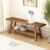 HOKYHOKY Reclaimed Solid Wood Bench-43.3″ Farmhouse Entryway Bench with Storage Shelf, Narrow Rustic Bench for Hallway, Kitchen, Bedroom, Dining