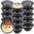Kitch’nMore 36oz Extra-Thick Meal Prep Bowls with Lids, Plastic Containers with Clear Covers for Noodles, Poke Bowl, Salad, Soup – Freezer, Microwave & Dishwasher-Safe (30Pack)