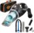 THISWORX Car Vacuum Cleaner – Portable, High Power, Handheld Vacuums w/ 3 Attachments, 16 Ft Cord & Bag – 12v, Auto Accessories Kit for Interior Detailing – Black