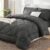 CozyLux King Size Comforter Set Dark Grey – 7 Pieces Bed in a Bag King, Luxury Soft Bed Set for All Seasons, Bedding Set with Down Alternative Comforter, Sheets, Pillowcases & Shams