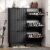 HUANLEGO Shoe Cabinet Storage for Entryway with 6 Flip Drawers, Fluted Narrow Shoe Organizer with Wooden Legs, Freestanding Slim Shoe Storage Hidden Shoe Rack Organizer for Front Door Entrance, Black