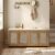 VASAGLE ELLAN Collection – Boho Shoe Bench with Cushion, Entryway Storage Bench with 4 Rattan-Look Cabinet Doors, Rounded Corners, Adjustable Shelf, for Bedroom Under Window, Natural Brown ULSB502KC01