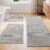 YIHOUSE Gray Bathroom Rugs Sets 3 Piece, Quick Dry Thin Bath Mat with Toilet Rug, Non Slip Absorbent Machine Washable, Bath Runner Rugs for Bathtub Sink Home Decor