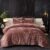 Ivellow Crushed Velvet Comforter Set Queen,Set, 5pcs Ultra SoftPink Luxury Cozy Flannel Queen Size (1 Comforter,2 Pillow Shams, 2 Euro Blush Pink