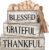 4 Pcs Farmhouse Wooden Tabletop Decor Neutral Farmhouse Tiered Tray Decor Rustic Retro Wood Bead Garland Blessed Grateful Thankful Block Sign Centerpiece for Coffee Home Office Shelf Mantle Table