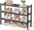 SONGMICS Bamboo Shoe Rack for Closet, Stackable Shoe Oragnizer with Modular Structure, Space-Saving Free Standing Shelf for Entryway Bedroom, 3-Tier, Holds 12-16 Pairs, Ink Black ULBS053BH01