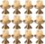 Set of 12 Gold Pillar Candle Holder, 3.5” Decorative Antique Metal Candle Holders Vintage Centerpiece Dishes Pedestal Bowls for Wedding, Home, Dining Table, Fireplace Mantel, Shelf Decor