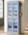 Tribesigns Tall Shoe Cabinet with Acrylic Doors and LED Lights, 8-Tier Entryway Shoe Organizer Storage Rack with Adjustable Shelves and Hanging Hooks for Narrow Closet, Hallway, Living Room, Gray