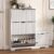 HUANLEGO Shoe Cabinet Storage for Entryway with 4 Flip Drawers, White Fluted Shoe Cabinet with Bench, Wooden Hidden Shoe Rack Freestanding Narrow Slim Shoes Storage Organizer for Hallway, Entrance