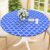 Smiry Round Picnic Tablecloth, Waterproof Elastic Fitted Table Covers for 45″ – 56″ Tables, Wipeable Flannel Backed Vinyl Tablecloths for Camping, Indoor, Outdoor, Blue & White
