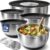 Priority Chef Stainless Steel Mixing Bowls with Lids Set, 3 Grater Attachments, Airtight Lids, Non-Slip Silicone Base Mixing Bowl Set, Large Prep Metal Mixing Bowls for Kitchen, Black
