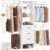 Besiost Closet System with Drawer – 8FT Wood Closet Organizer System with 3 Hanging Rods and Shelving Tower, 96″ Walk In Closet Organizer Wardrobe, Heavy Duty Garment Rack Clothes Rack, White