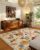 8×10 Area Rugs for Living Room: Washable Rug Non Slip Low Pile Soft Faux Wool Non Shedding Distressed Vintage Floral Large Area Rugs for Bedroom Dining Room Nursery Under Table Farmhouse Home Office