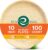 ECO SOUL Palm Leaf Like Bamboo Plates, 10 Inch Round, 100 Pack, Bulk Disposable Dinner Plates, Compostable Biodegradable Natural Wooden Dinnerware for Parties, Weddings & Catering Events