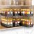 Pull Out Spice Rack Organizer for Cabinet, 3 Packs Slide Out Spice Racks Organizer, Spice Cabinet Organizers, Cabinet Size Need:12” Highx11” Deepx5” Wide,Each Tier Hold 10 Spice Jar – 2 Tier, Black