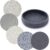 Coga Trivets for Hot Dishes, 5 Pack 7 Inch Cotton Hot Pads for Kitchen with Storage Basket, Round Pot Holders for Kitchen, Heat Resistant Mats for Countertop, Pots and Pans, Farmhouse Decor, Mix Grey