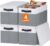 Large Closet Storage Baskets Bins with Lids 4 Pack, Storage Baskets for Organizing Shelves Nursery Bedroom, Home Dorm Closet Organizers Cubes for Clothes Toys Blanket Book – Stackable -14x10x9.5