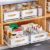 Pull out Cabinet Organizer,Heavy Duty Slide out Pantry Shelves Drawer Storage with Adhesive Nano Film,Sliding Mesh Cabinet Basket with Handle for Kitchen, Bathroom, Home, 11.8W” X 15.7″D X 6.2″H,White