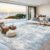 8×10 Area Rugs Washable Living Room Rug-No Slip Soft Carpets Modern Abstract Coastal Beach Indoor Floor Stain Resistant Large Carpet for Bedroom Dining Room Farmhouse Nursery Home Office Blue