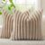 decorUhome Fall Cozy Faux Fur Throw Pillow Covers 18×18 Set of 2 Decorative Soft Plush Striped Modern Farmhouse Boho Couch Pillow Cases with Velvet Back for Sofa Bed Living Room, Khaki Brown