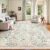 8×10 Area Rugs, Machine Washable Low Pile Floral Rugs for Living Room, Bedroom, Large Boho Area Rug with Non-Slip Backing for Dining Room(Pink Floral)