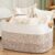 danpinera Blanket Basket, 72L Woven Storage basket with Leather Handle, Eco-friendly Decorative Storage Organization in Bathroom & Living Room for Towels 22 ”*17 ”*11.8 ”, Gradient Brown