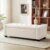Huatean Home 48″ Ottoman with Storage, Storage Ottoman Bench with Safety Hinge, Upholstered Entryway Bench with Seating for Bedroom, Living Room, Holds up to 330 lb, Beige