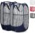 Handy Laundry Collapsible Mesh Pop Up Laundry Hamper 2-Pack – Large Foldable Laundry Basket with Side Pocket, Breathable & Durable, Space-Saving for Clothes, Toys, Travel, Dorm, Bedroom, Blue