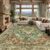 RELEANY Area Rugs Large 10’x12′ Washable Non-Slip, Floral Vintage Distress Medallion Carpet for Living Room Bedroom Dining Room, Terracotta Burnt Orange Green