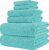 POLYTE 430 GSM Microfiber Quick Dry Lint Free Oversize Bath Towel Set, 6 Piece (Waffle Weave)
