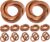 ALPHA Living HOME Set of 12 Decorative Wooden Napkin Rings – Handcrafted Three Ring Napkin Holder for Tabletop Decor for Elegant Dining, Weddings, Parties, Home, Gifting, Everyday Use (Brown)