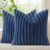 decorUhome Fall Faux Fur Throw Pillow Covers 18×18 Set of 2 Decorative Soft Plush Striped Coastal Coastal Modern Farmhouse Boho Couch Pillow Cases with Velvet Back for Sofa Bed Living Room, Blue