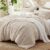 Bedsure Tufted Boho Comforter Set King Size – Beige Boho Bed Set, GentleSoft™ 3 Pieces Farmhouse-Style Embroidery Bedding, Gifts for Woman, Soft Jacquard Kids’ King Comforter for All Seasons