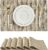 Leetaltree Light Brown Placemats Set of 6 – Heat Resistant Non-Slip Place mats for Dining Table, Washable Durable PVC Vinyl Woven Table Mats（Light Brown, 6）