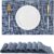 Leetaltree Deep Navy Woven Placemats Set of 8 – Heat Resistant Non-Slip Place mats for Dining Table, Washable Durable PVC Vinyl Woven Table Mats(Deep Navy, 8)